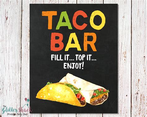 Taco Bar Sign Printable